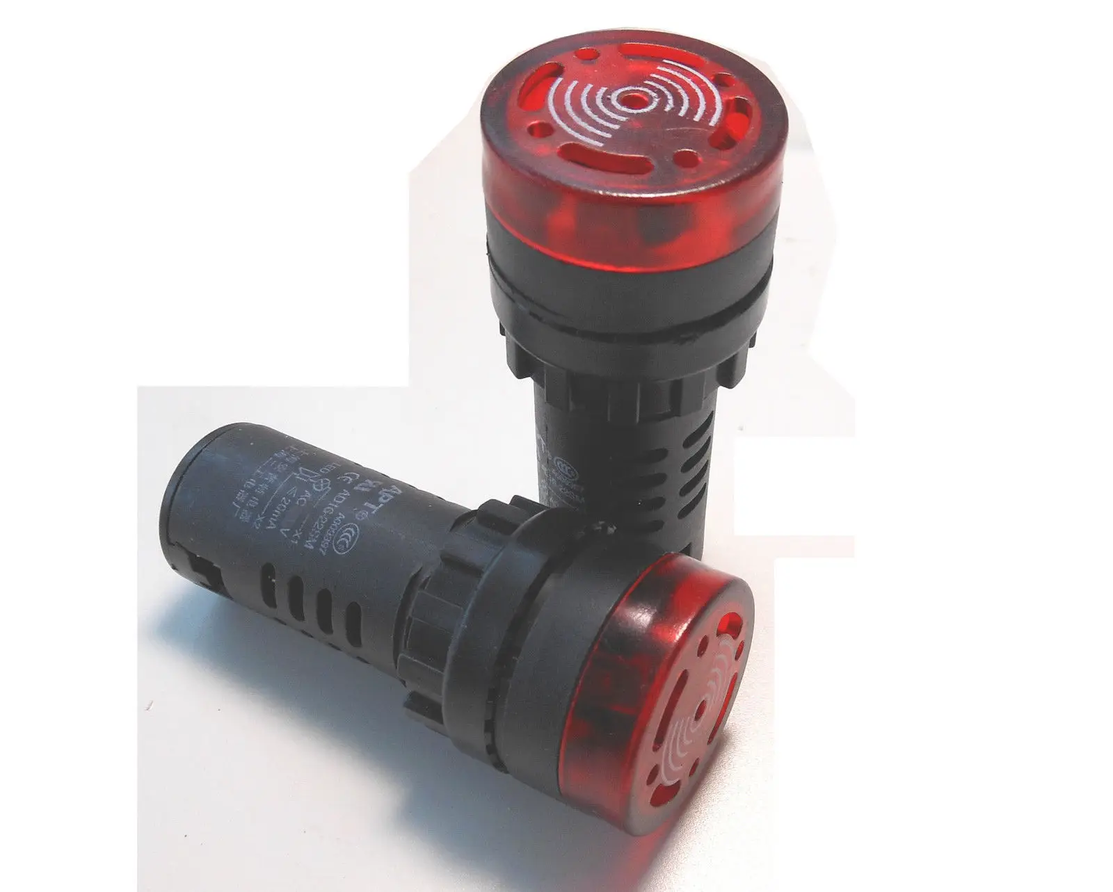US Stock 2pcs AD16-16SM Flash Light Red LED Active Buzzer Beep Indicator 16mm 12V~110V