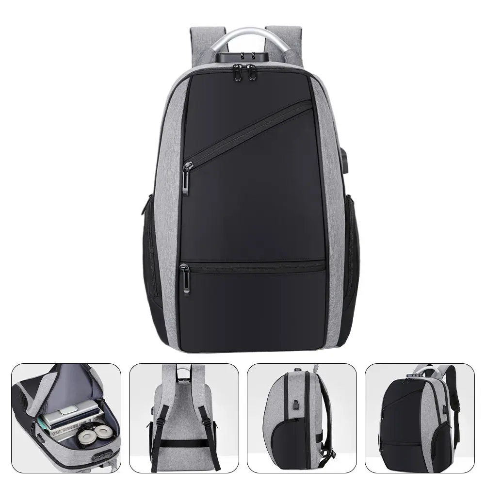 Large Capacity Password Lock Laptop Backpack Premium Material Waterproof Adjustable Shoulder Straps for Business Travel School