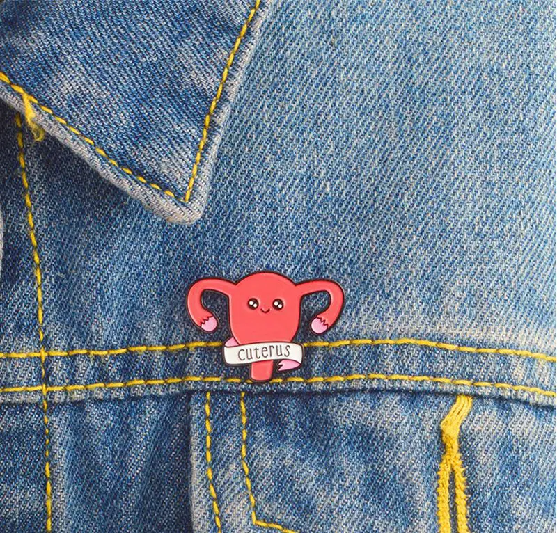 Women Female Uterus Womb Brooches Gift Feminism Icons Pin Badge Button Lapel Pin for Clothing Cap Bag Cuterus Enamel Pin