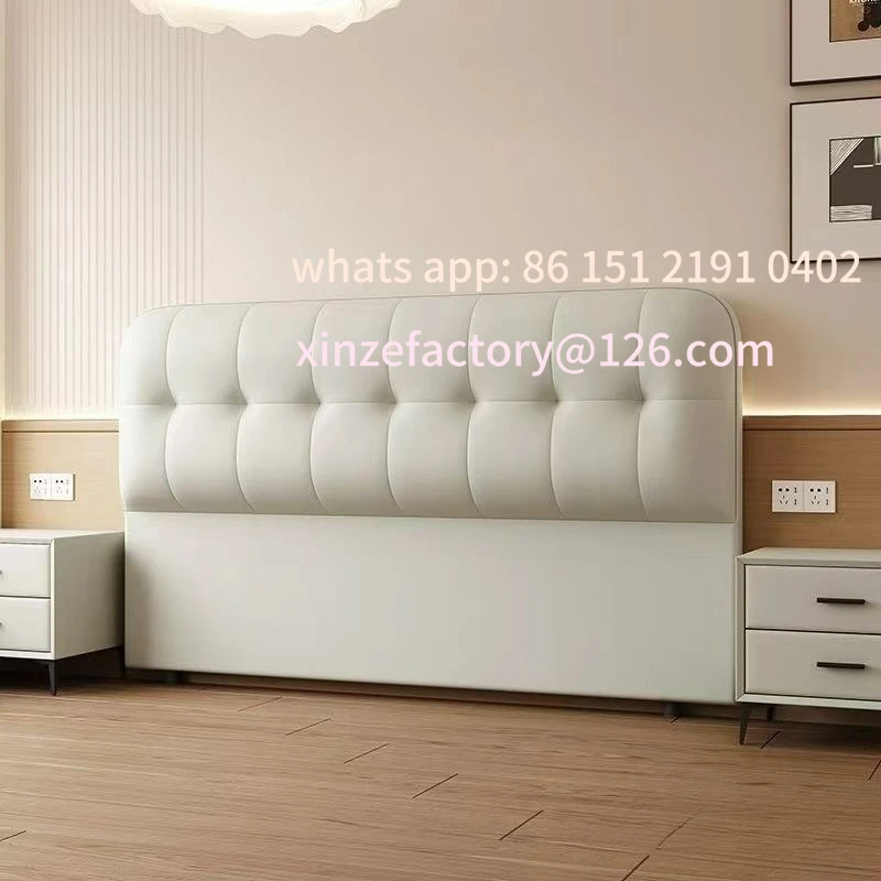 Customizable bedside soft bag backrest 2025 modern new simple integrated solid wood light luxury floor single buy black