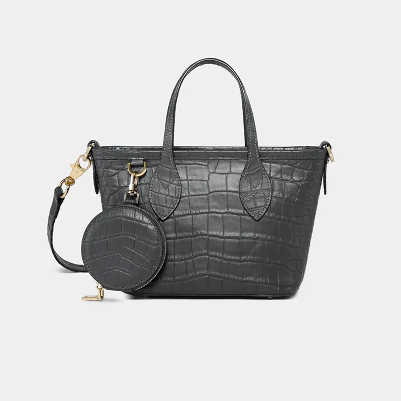 Crocodile Skin Leather Women's Bag 2025 New Niche Handbags Small Shoulder Crossbody Bag Luxury Fashion Basket Bags view 5