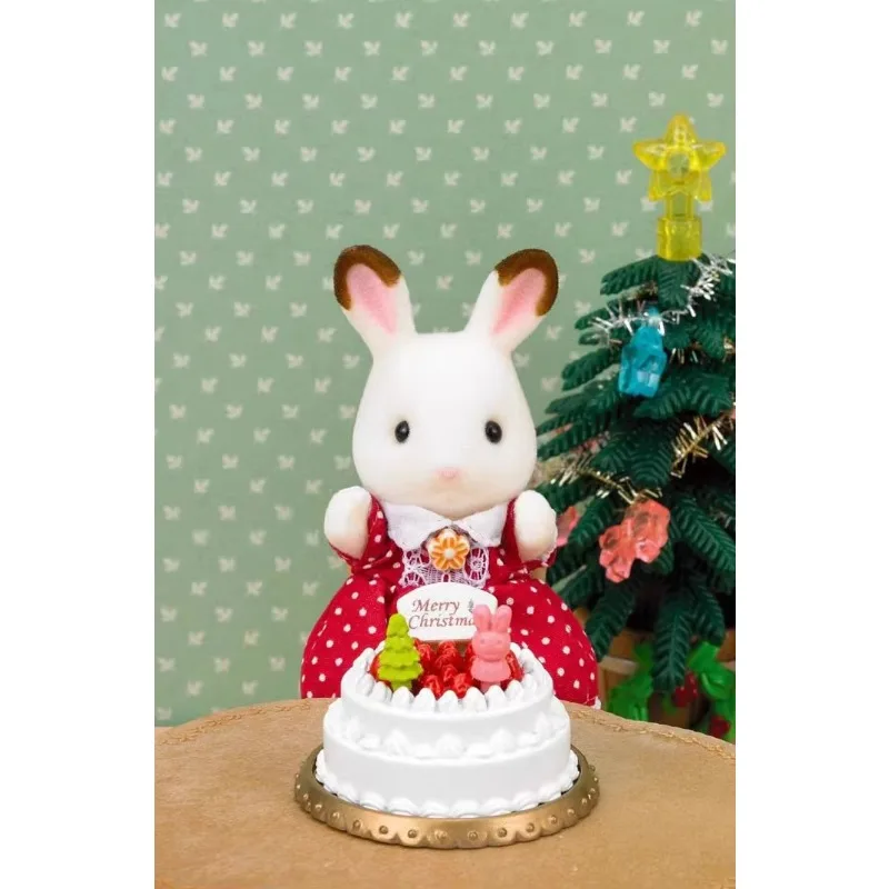 Sylvanian Families Oryginalne Ternuas Ternurines Czekoladowe ciasto i krem ​​Dwuwarstwowe ciasto Zabawki dla dziewczynek Autentyczna zabawka kuchenna
