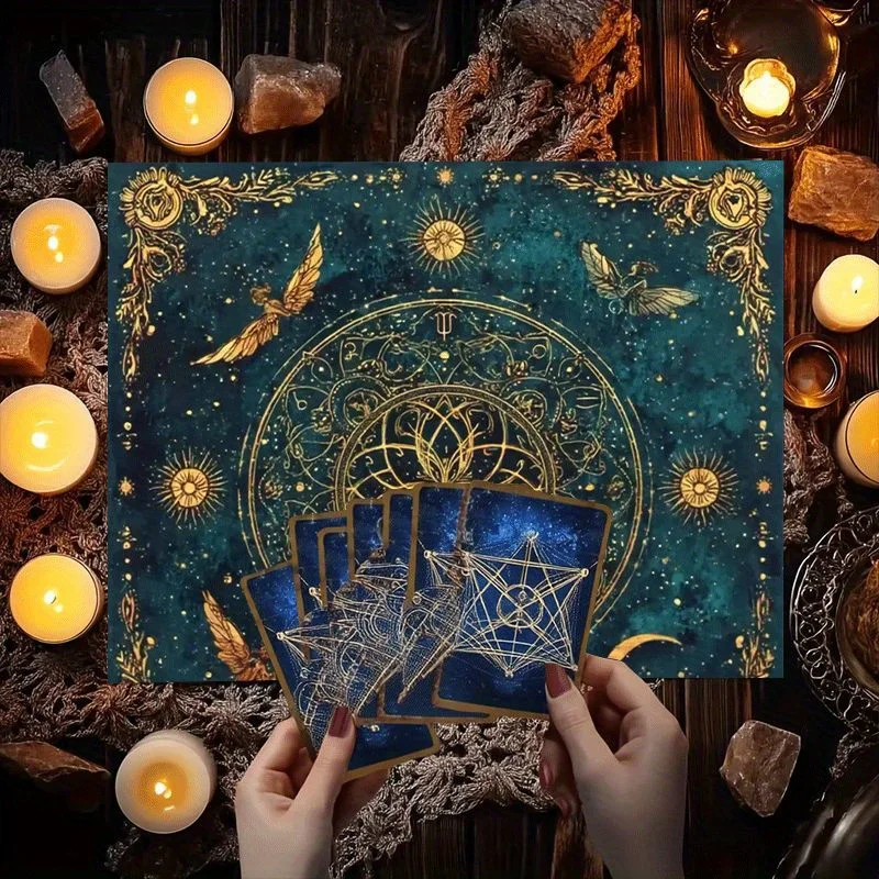 Bohemian Tarot Tablecloth Mystical Altar Cloth Celestial Astrology Zodiac Magic Boho Reading Mat Decoration