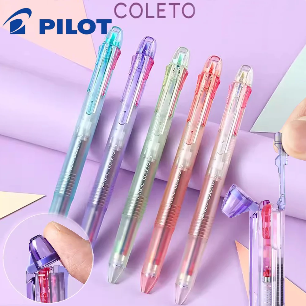 Japan PILOT Multi-function Pen Tricolor Gel Pen 0.4mm Limited Click Head Coleto Color Pen Replaceable Core Office Stationery