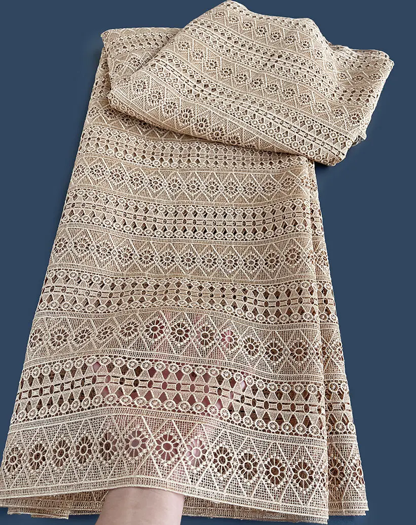 Skin friendly 5 Yards Top Class Guipure Lace very Soft African Cord Fabric Neat Embroidery Nigerian Ghana Dubai Celebration Wear