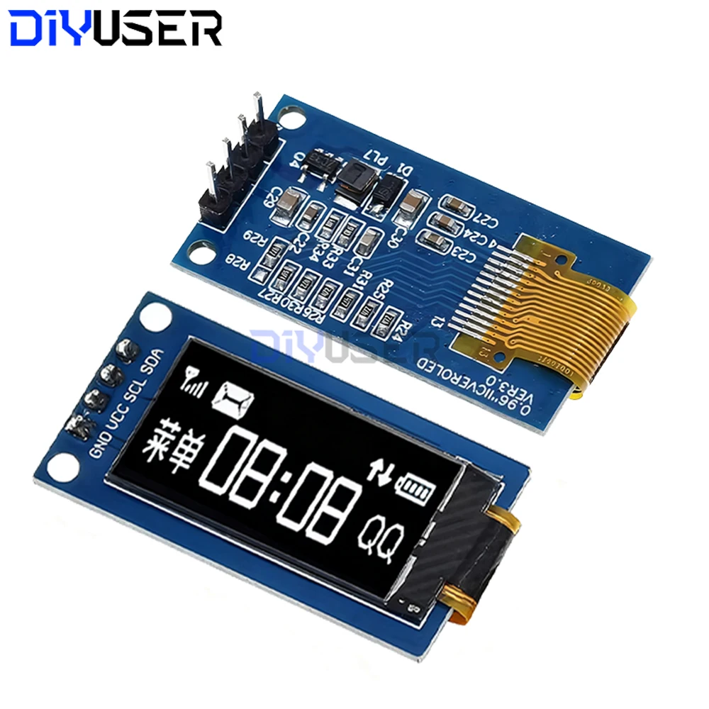 Écran OLED 0.96 pouces 64x128 SSD1107 SPI I2C, écran Vertical blanc pour Arduino Raspberry Pi ESP32