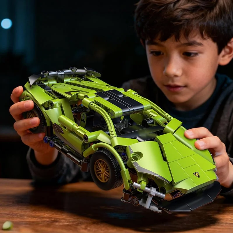 Racing Car Building Blocks 1280PCS 1:14 MOC Speed Sports Car Model Mechanical Assembly Brick Toy Set STEM Gift for Boys Kids Adu