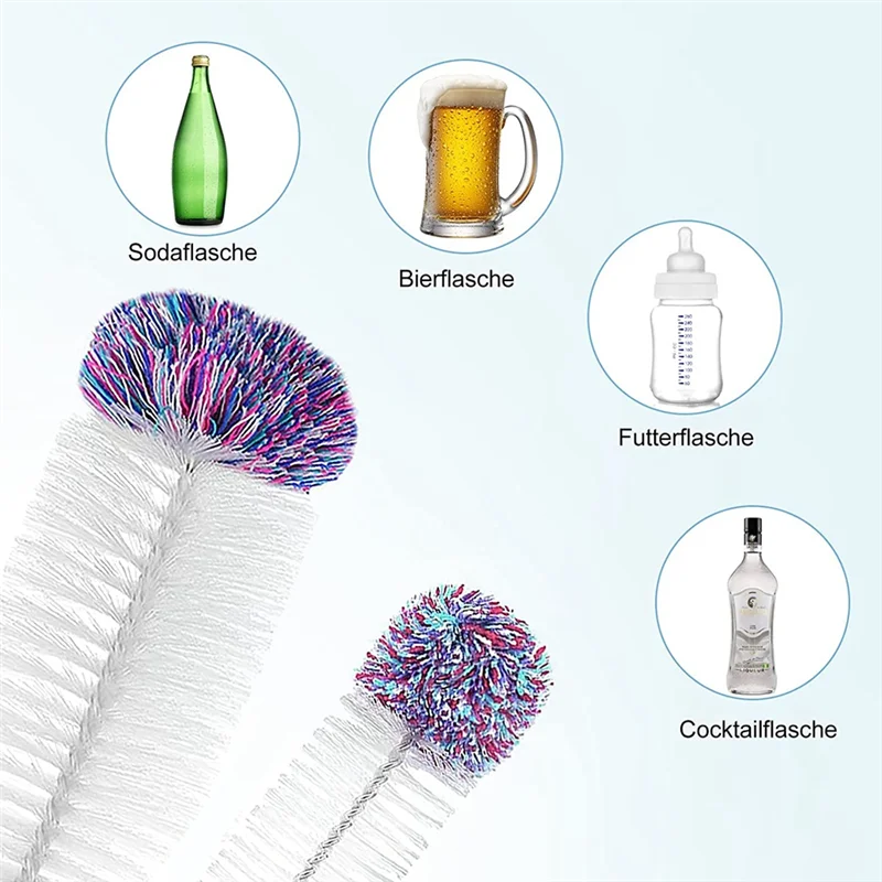 Bottle Brush for Glass Bottles, Bottle Cleaner, Pack of 2 Cleaning Brushes, Sodastream Cleaning Bottle Cleaner White HOT