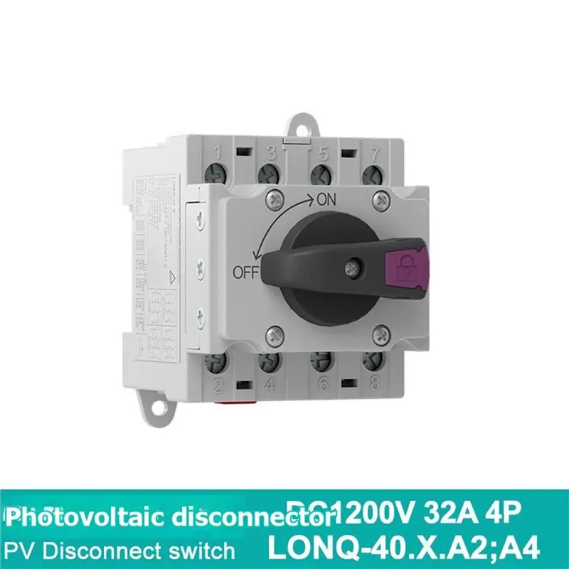 ABUG-Solar Disconnect Switch IP66 DC1200V 32A 4P Disconnect Switch Photovoltaic String Safety Breaker Safety And Reliability