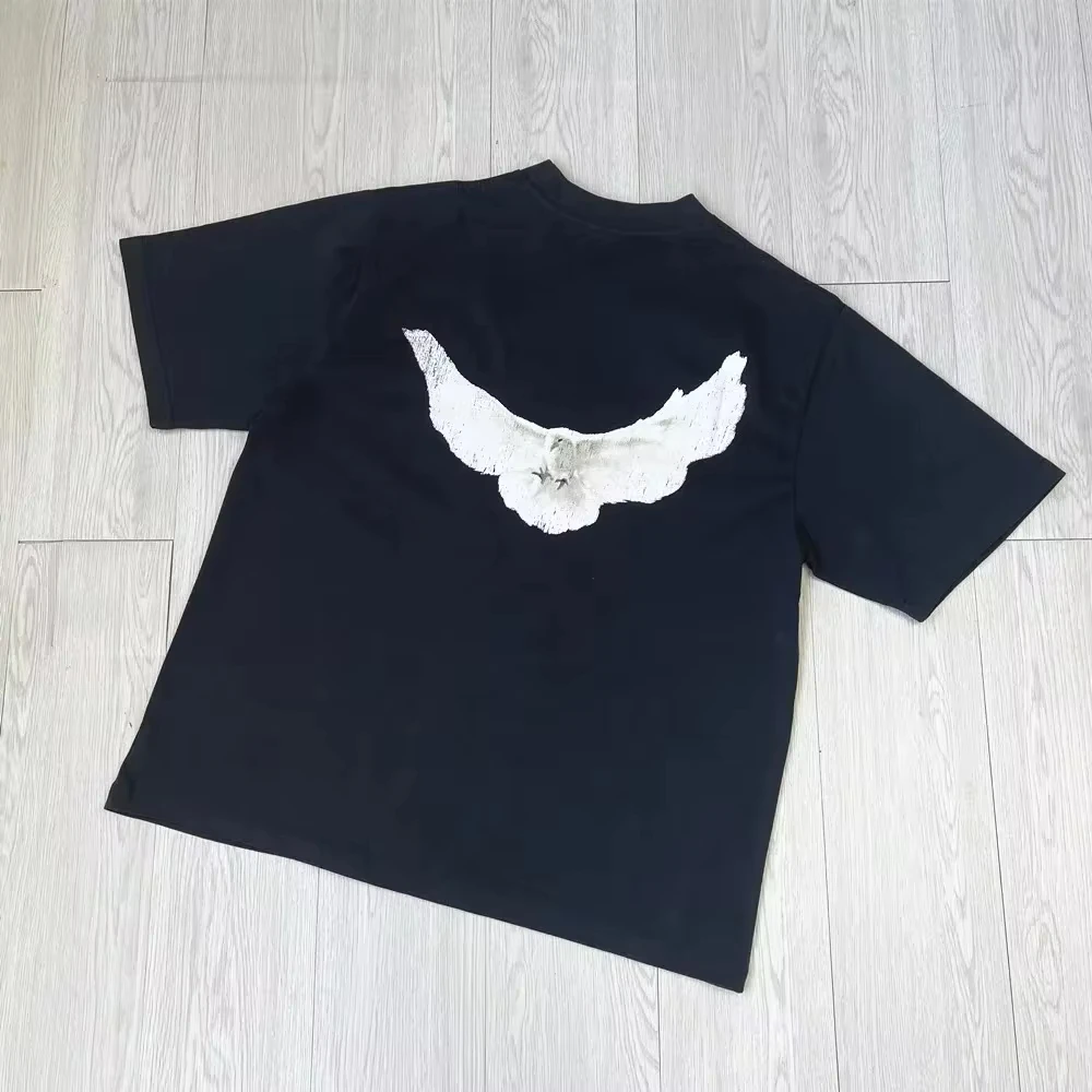 Men\'s Oversized Paloma Printed Loose T-shirt Kanye West Retro Street Clothing Yzy Dove Donda Great Discount High Quality