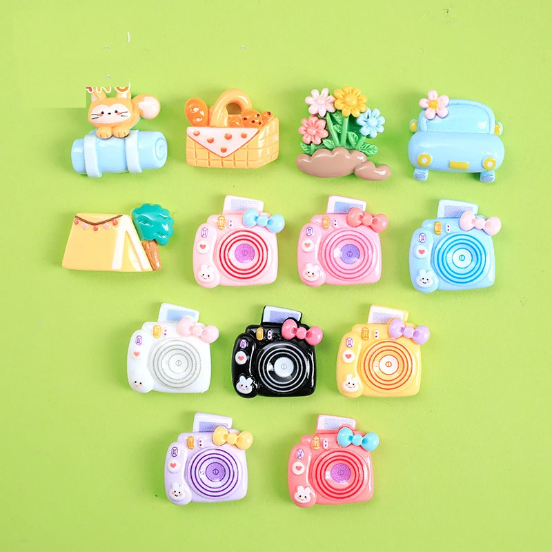 جديد كاميرا الهاتف الراتنج الكرتون كابوشون 10 قطعة الراتنج فلاتباك DIY بها بنفسك صنع المجوهرات بالجملة سجل القصاصات ملحقات للتزيين
