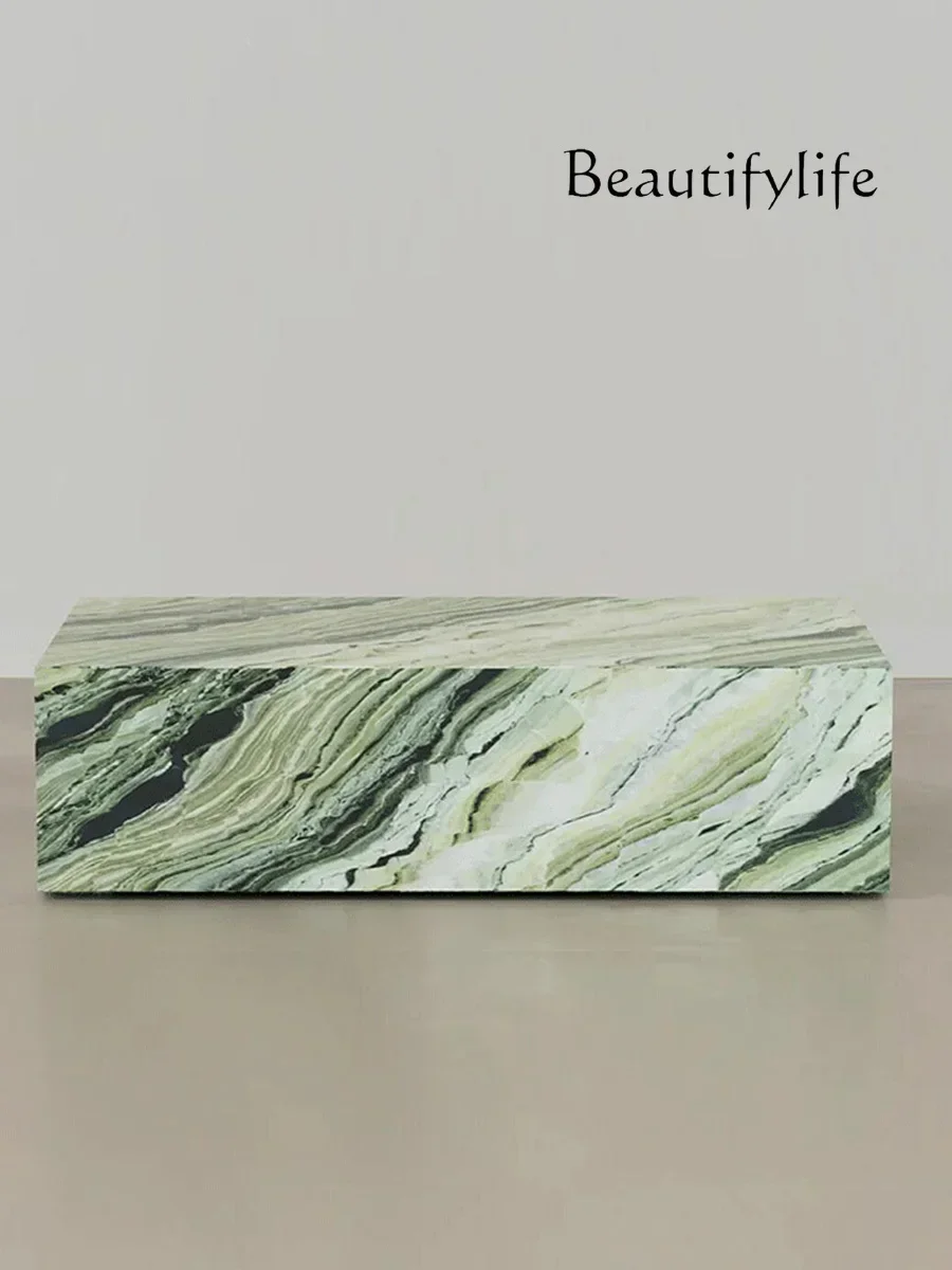 

ZZS Современный простой журнальный столик из натурального мрамора Гостиная Бытовая маленькая квартира Дизайнерский креативный минималистичный квадратный кофейный столик