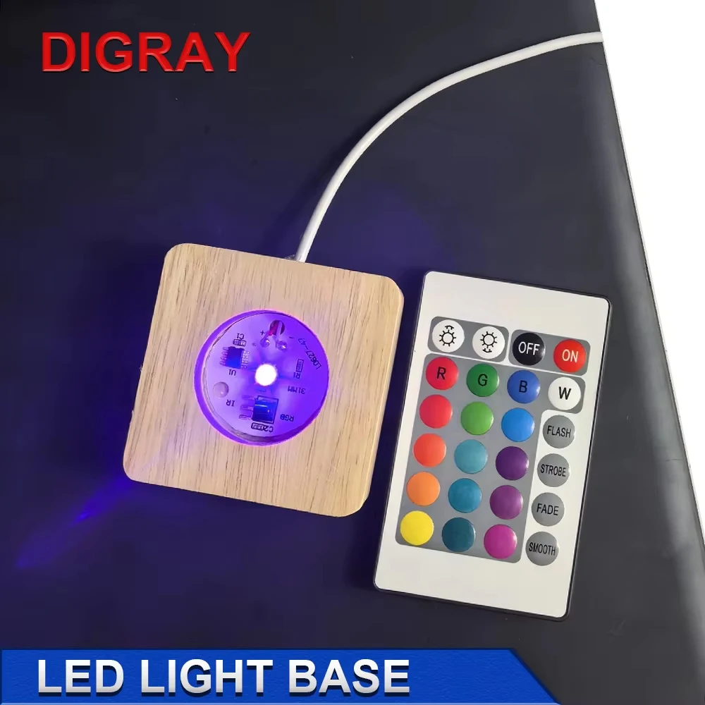 DIGRAY Wooden Desktop Decorative Lamp Holder Night Light LED USB Display Lamp Display Stand Lamp Holder Lamp Art Ornaments