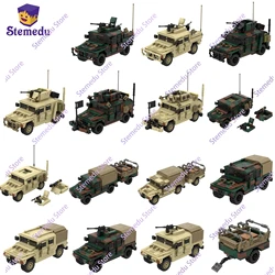 Military Series Armored Car Building Blocks Sets Assembly Bricks Army Combat Vehicles Model Display Toy Gift for Kids with Dolls