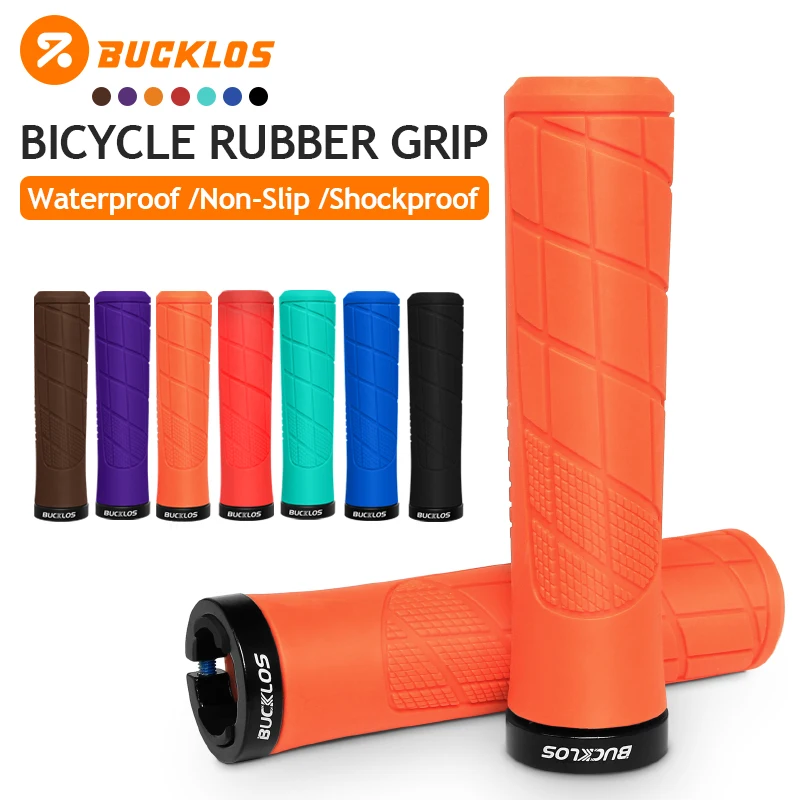 AliExpress BUCKLOS Bicycle Rubber Grip Confortable MTB Bike Cuffs Durable Non-slip Bicycle Handlebar Handles 1Pair 22.2mm Cycling Handles