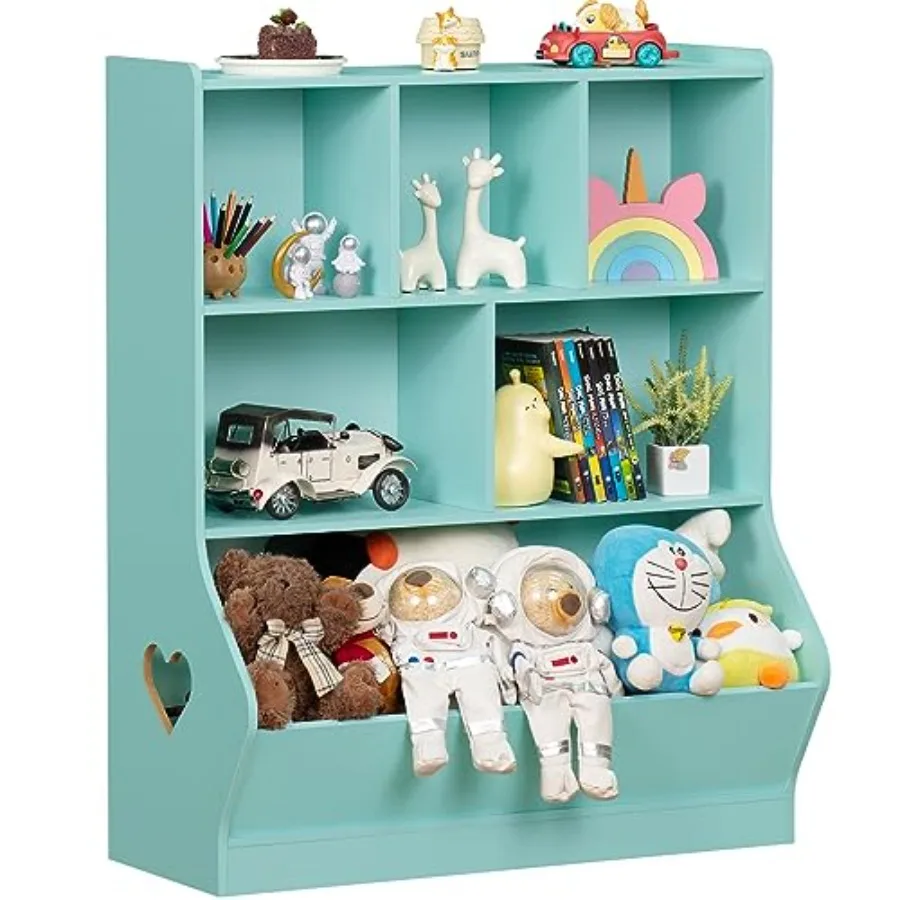 

Toy Storage Organizer 3 Tier Small Bookcase and Bookshelf Green Toddler 7 Cubby Toy Storage Cabinet Toy Shelf for Playroom Bedr