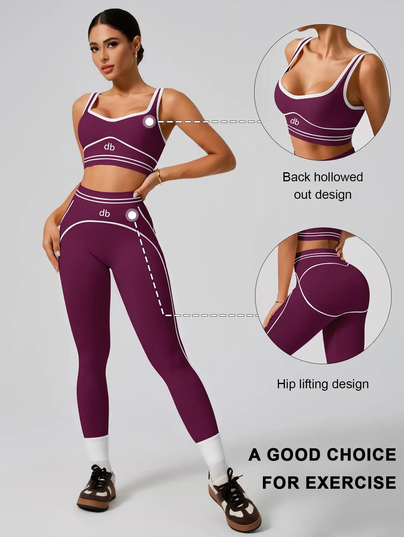 2026 Women's Backward Pose Yoga Set Professional Pilates Training Seamless Bra Fashion Casual Running Fitness Sports Clothing