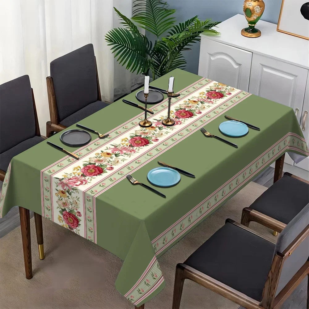 2D Flat Tablecloth 1 piece, 1 piece - Spring/Summer New Design, Vintage Country Style, Attractive Tableclothxzj