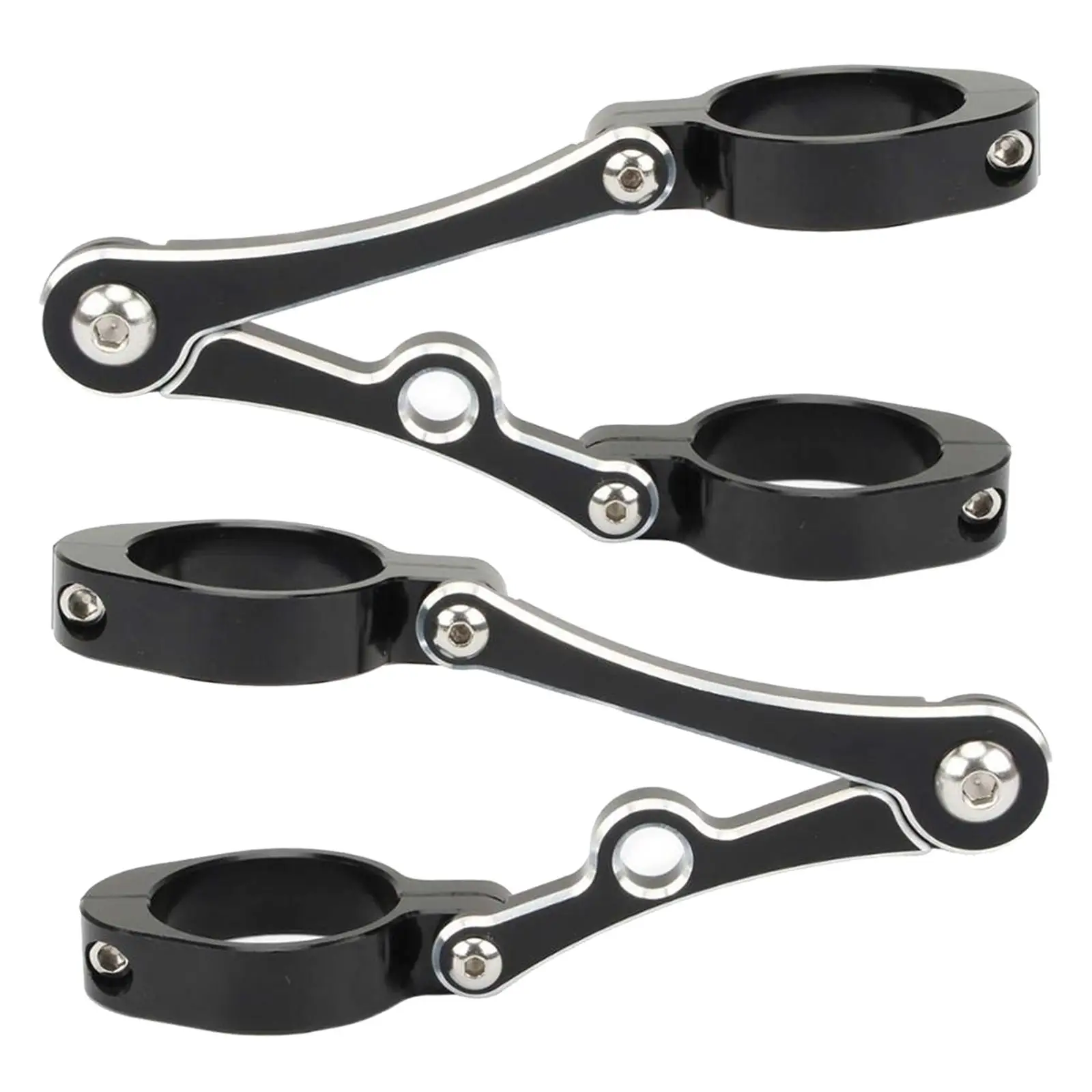 

2 кронштейна для крепления фар мотоцикла, универсальные, 39-41 мм, серебристые