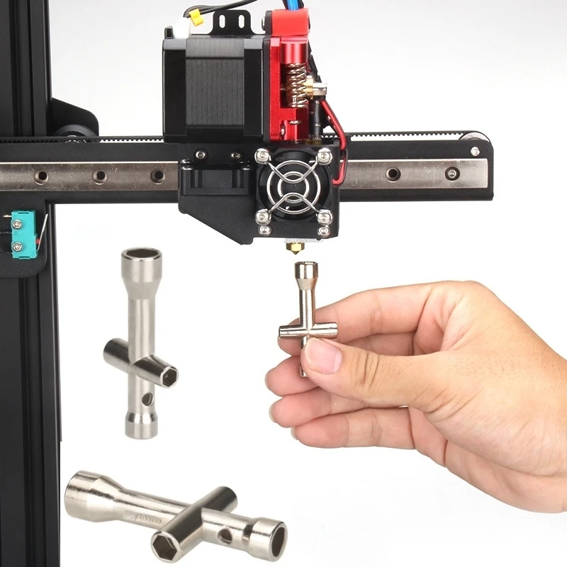 Mini 7-Shape Cross Wrench 5.5mm Socket for M2/M2.5/M3/M4 Nuts DIY 3D Printer Tools RC Car Model Tire Repair and Assembly Tool