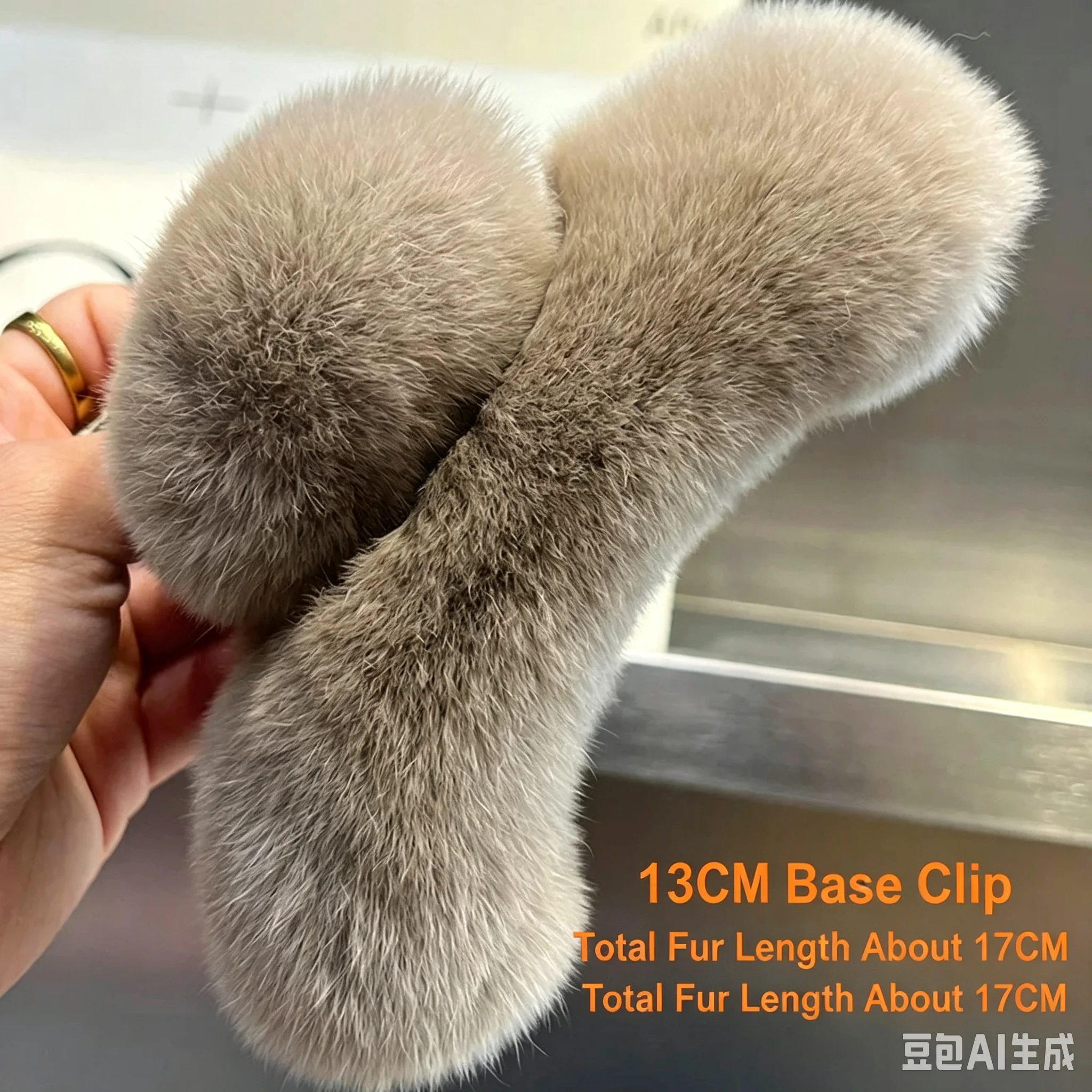 Super Large 17cm Real Rex Rabbit Hair Grab Clip Plush Autumn and Winter Korean Female Back Head Shark Clip Premium Headdress
