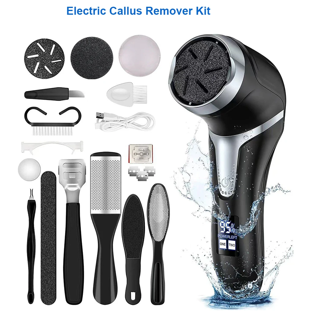 Electric Foot Grinder Callus Remover Professional Pedicure Machine Rechargeable Foot File Heel Dead Skin Scrubber with 3 Heads