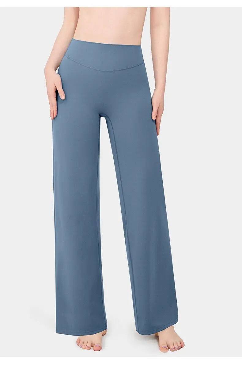 Neue High-Waist Yoga-Hose mit leicht ausgestelltem Bein – Sommerliche, gerade geschnittene Leggings für Outdoor-Sportarten – Detail 2