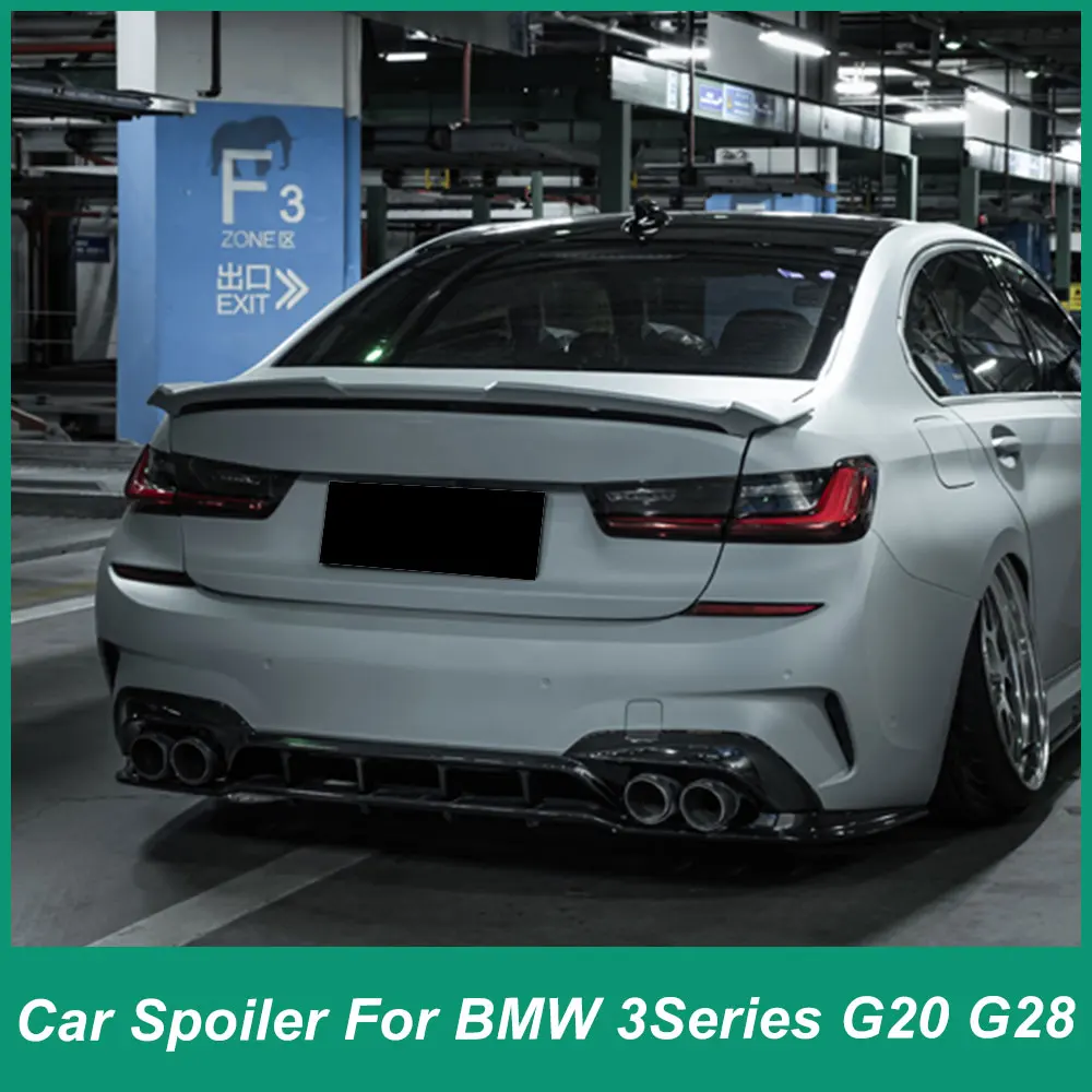 

For BMW 3 Series G20 G28 330i M340i M Sport 2019-2021 Rear Trunk Iid Spoiler Wing Rear Trunk Iid Decoration ABS Material Black C