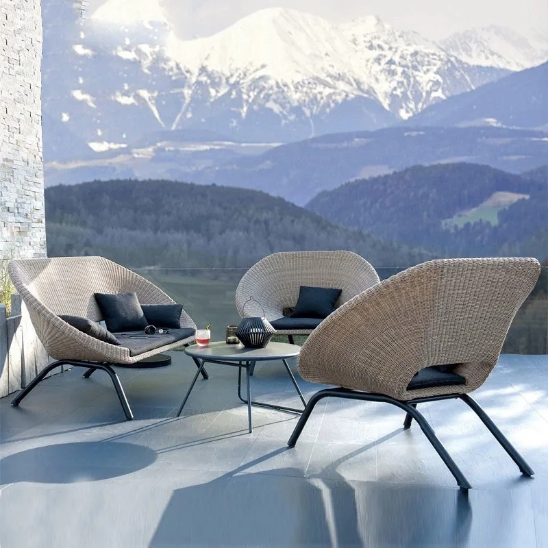 &* Factory Direct Modern Simplicity Aluminum Alloy Outdoor Sofa Set With Cushion For Courtyard Balcony Garden Villa Leisure