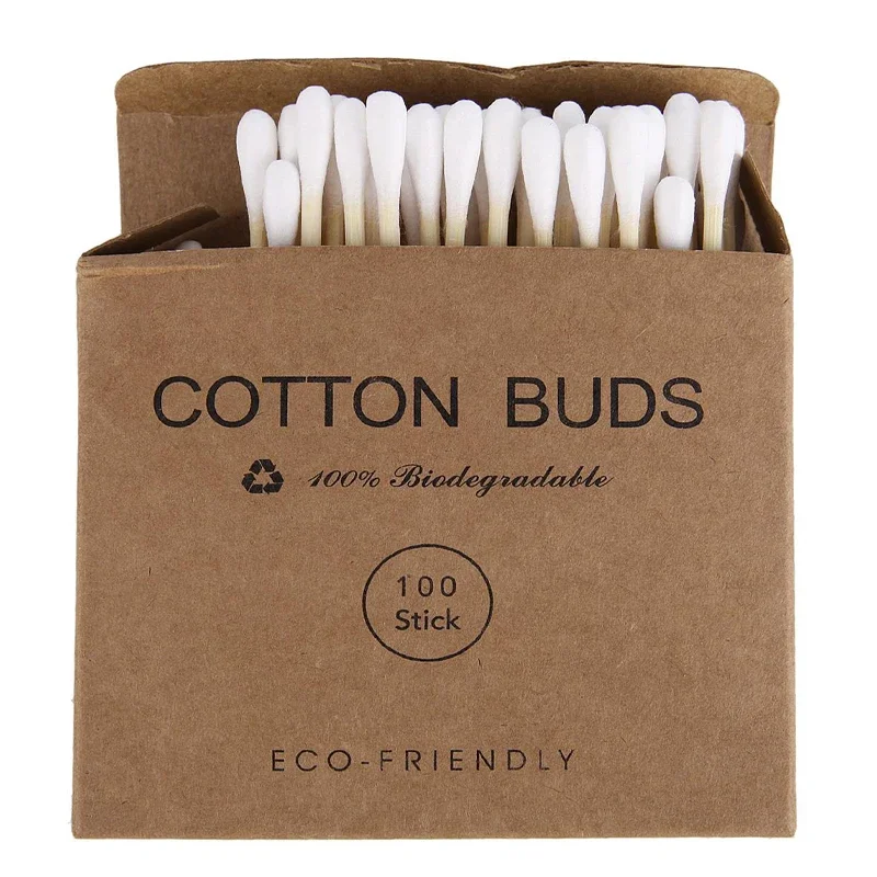 100/200 Pcs Double Head Cotton Swab Disposable Ear Nose Clean Lips Eyeliner Eyelash Extension Glue Removing Tool Beauty Makeup