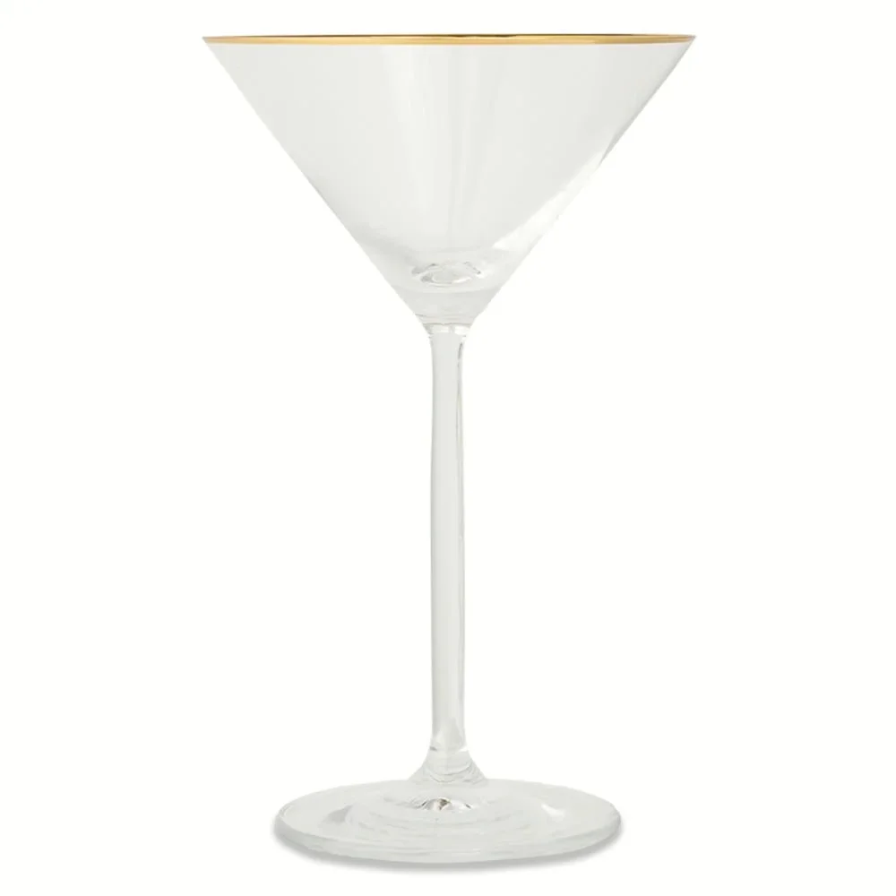 Elegant Martini Glass with Gold Rim Ideal Home Bar High Quality Glass Stylish Durable Splash Resistant Perfect Cocktails Cheers