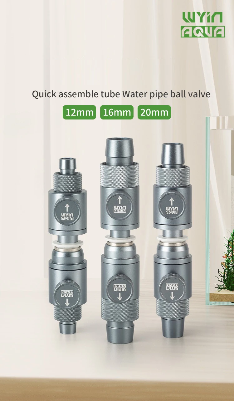 12/16mm Aquarium Einlass- und Auslass-Schnellverbinder Wasserrohr-Kugelventil-Verbindungsregler Aquariumfilter-Zubehör – Detail 1