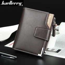 baellerry Casual Short Men's Leather Wallets With Coin Pocket Zipper Bag Organizer Purse Hasp Credit Card Holder For Male