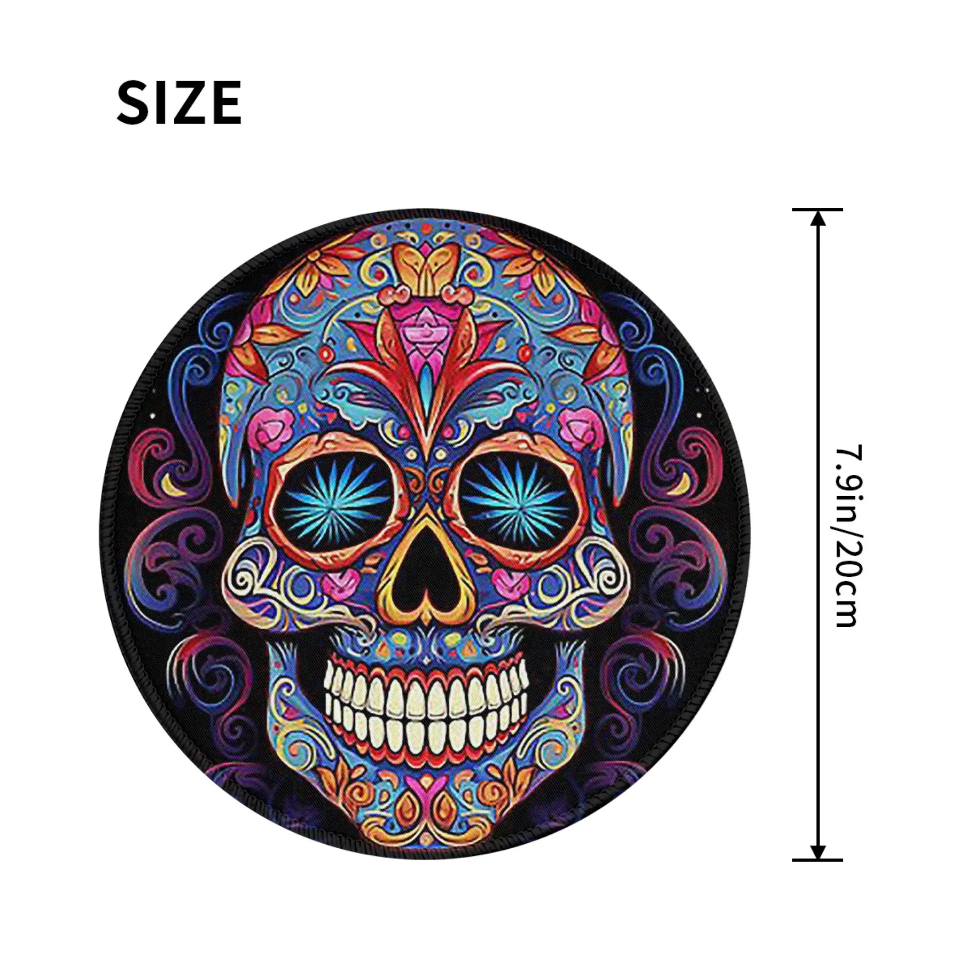 Mexican Sugar Skull Day Of The Dead Sugar Skull Mouse Pad Computer Keyboard Mouse Mat PC Laptop Desk Mat Accessories Table Mats