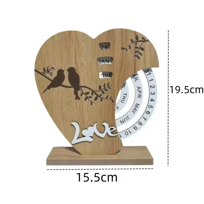 Wooden craft calendar, perpetual calendar, home decoration, office desktop high-end decoration, manual desk calendar decoration 4
