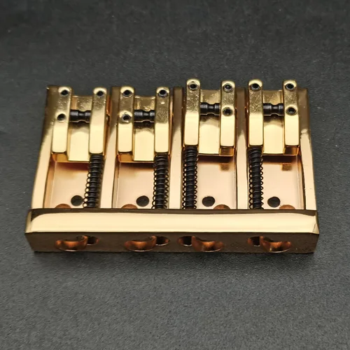 Imagen 2 del producto Puente de graves Vintage de 4/5 cuerdas, 84x55MM/111x54MM, cuerpo o parte inferior, puente fijo de graves negro/dorado/cromo