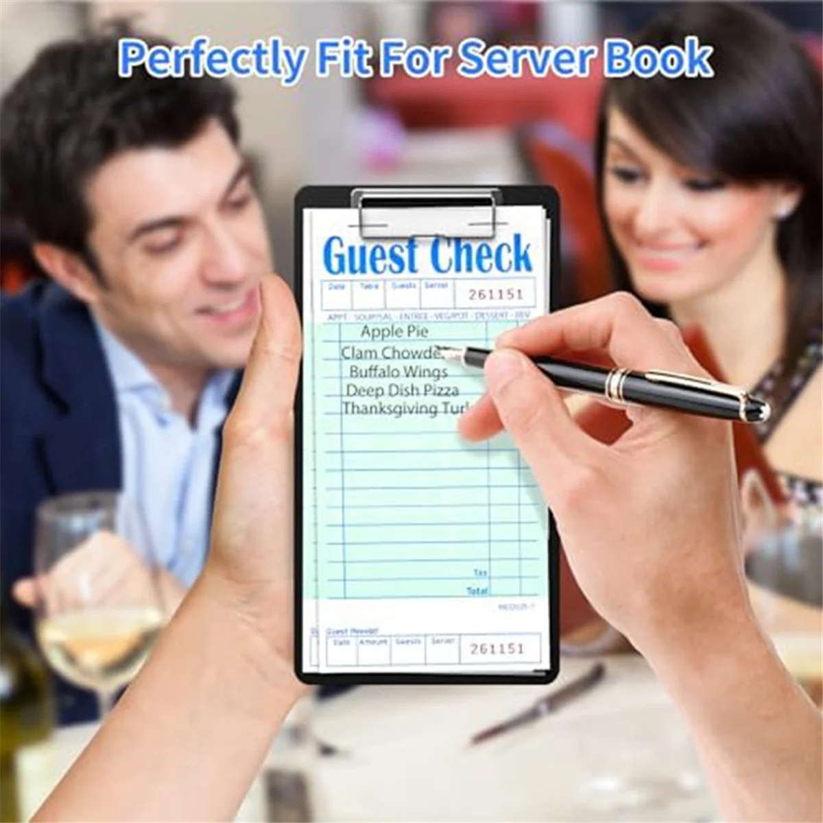 5 Pack Guest Check Books, Server Note Pads for Restaurant, Green Waiter Checkbook, Restaurant Order Pad 50 Sheets/Pack