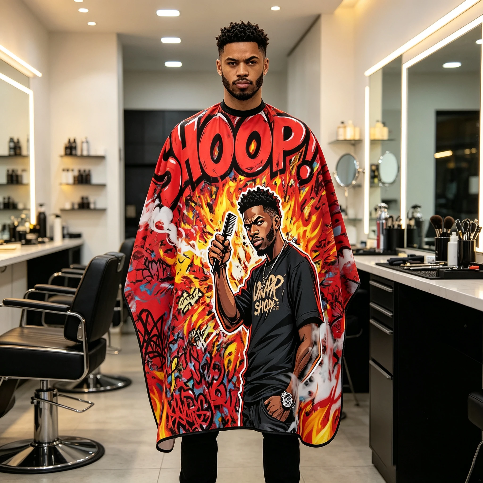 Hair Cutting Cape Professional Salon Hairdressing Gown Waterproof Non Stick Hair Cloak Adjustable Neckline Barber Apron