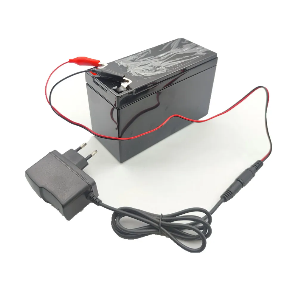 Cargador de batería de iones de litio 12,6 v 1A con conector hembra DC pinzas cocodrilo para 3S 18650