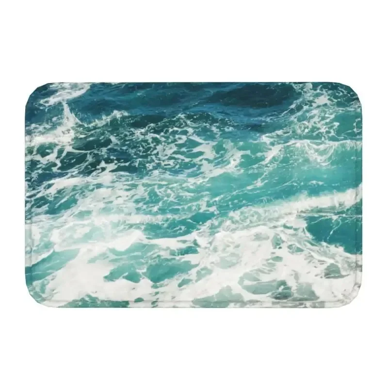 Black and White The Great Wave Off Kanagawa Front Door Floor Entrance Mat Japanese Ukiyo-e Kitchen Bath Doormat Carpet Rug Rugs