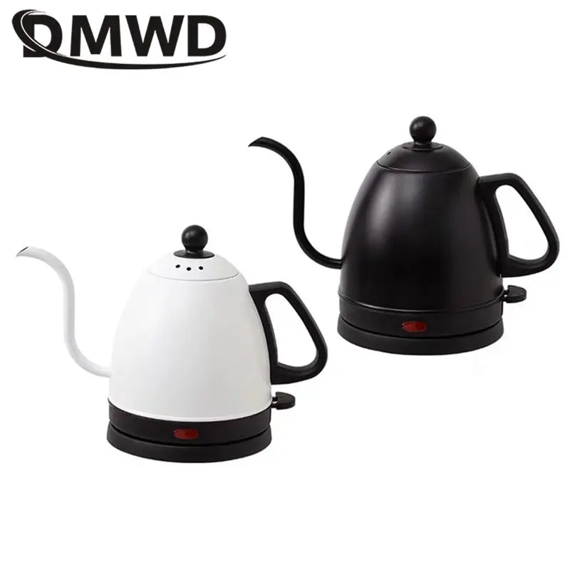 Electric Kettle 0.8L Gooseneck Jug Long Spout Coffee Hand Brewer Stainless steel Drip coffee Brewing Kettle Rapid heating Boiler