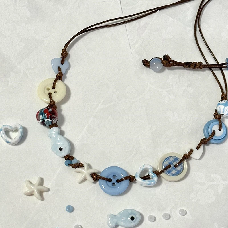 Ceramic Boho Fish Star Beaded Woven Bracelets Temperament Holiday Style Jewelry Accessories
