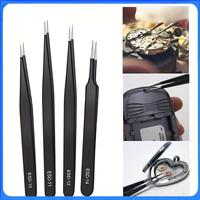 11/15 Anti Static ESD Stainless Steel Precision Tweezers Straight Curved Tip Tweezers for Electronics