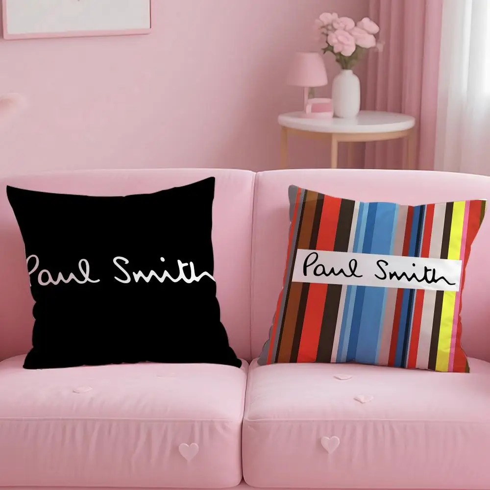 Classic Fashion Brand Paul Smith Cushion Cover Soft & Easy-Wash Pillow Case – Versatile for Couch, Bed, Travel and Office