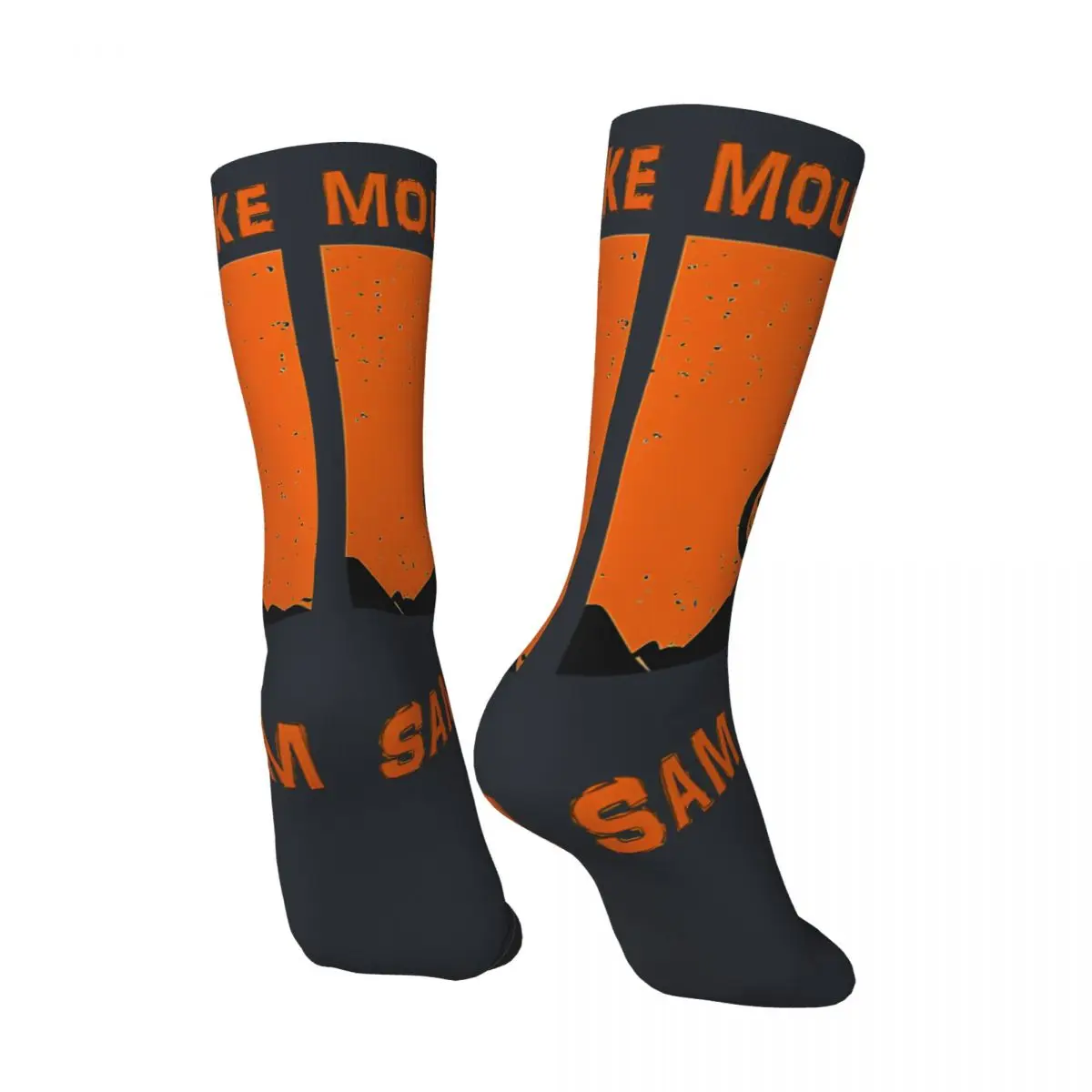 Funny  Mountain Bike Men's Socks Vintage Harajuku Sam Pilgrim Hip Hop Novelty Seamless Crew Crazy Sock Gift Printed tops fugees