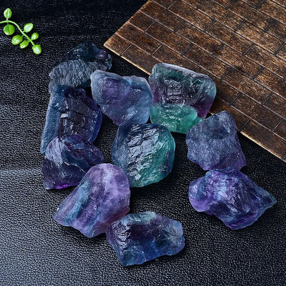 Handcrafted Natural Fluorite Stones Pack Aromatherapy Diffuser Decorative Ornament Multicolor Fluorite Rough Stone Home Decor