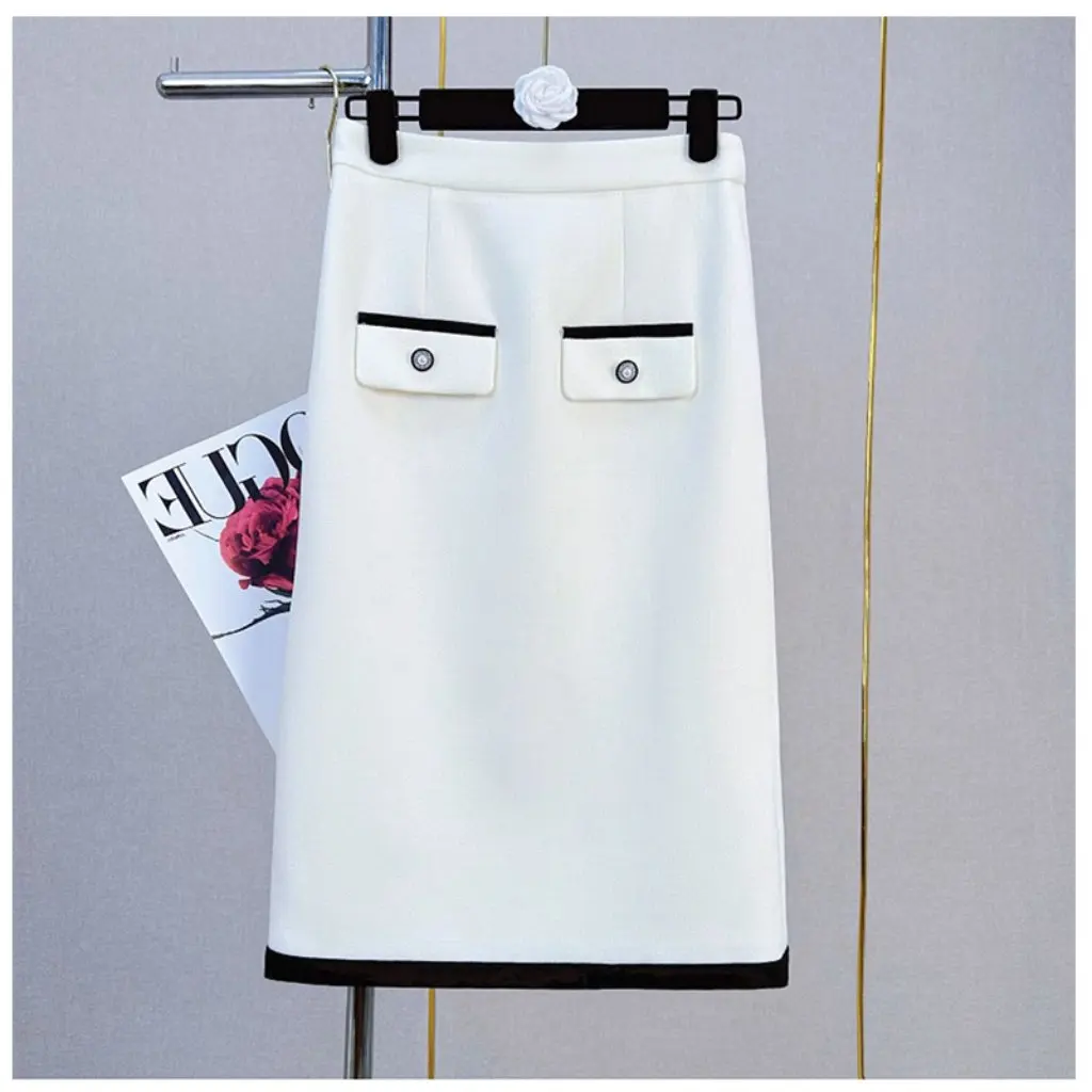 

-Inspired Women's Fashion Suit Socialite Temperament Goddess Style Short Coat Top Skirt Set Elegant Two-Piece Ensemble