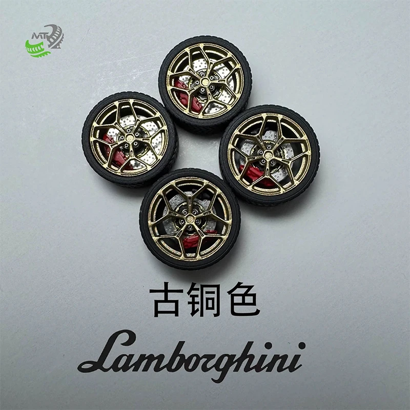 MTGAISE 1:64 Modified Static Wheels with Diameter 8.5/9.0mm Resin Tires Including Random Color Calipers