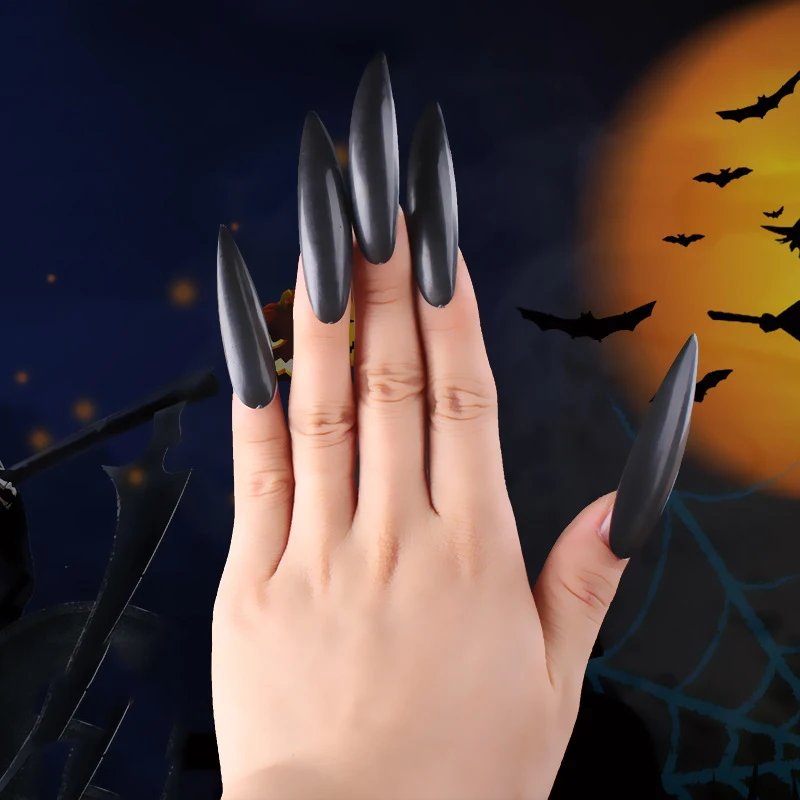 10 sztuk/zestaw Halloween Vampire Witch fałszywy Nail Party DIY dekoracje Event Party Claw rekwizyty Masquerade Cosplay dorosłych chłopców zabawka