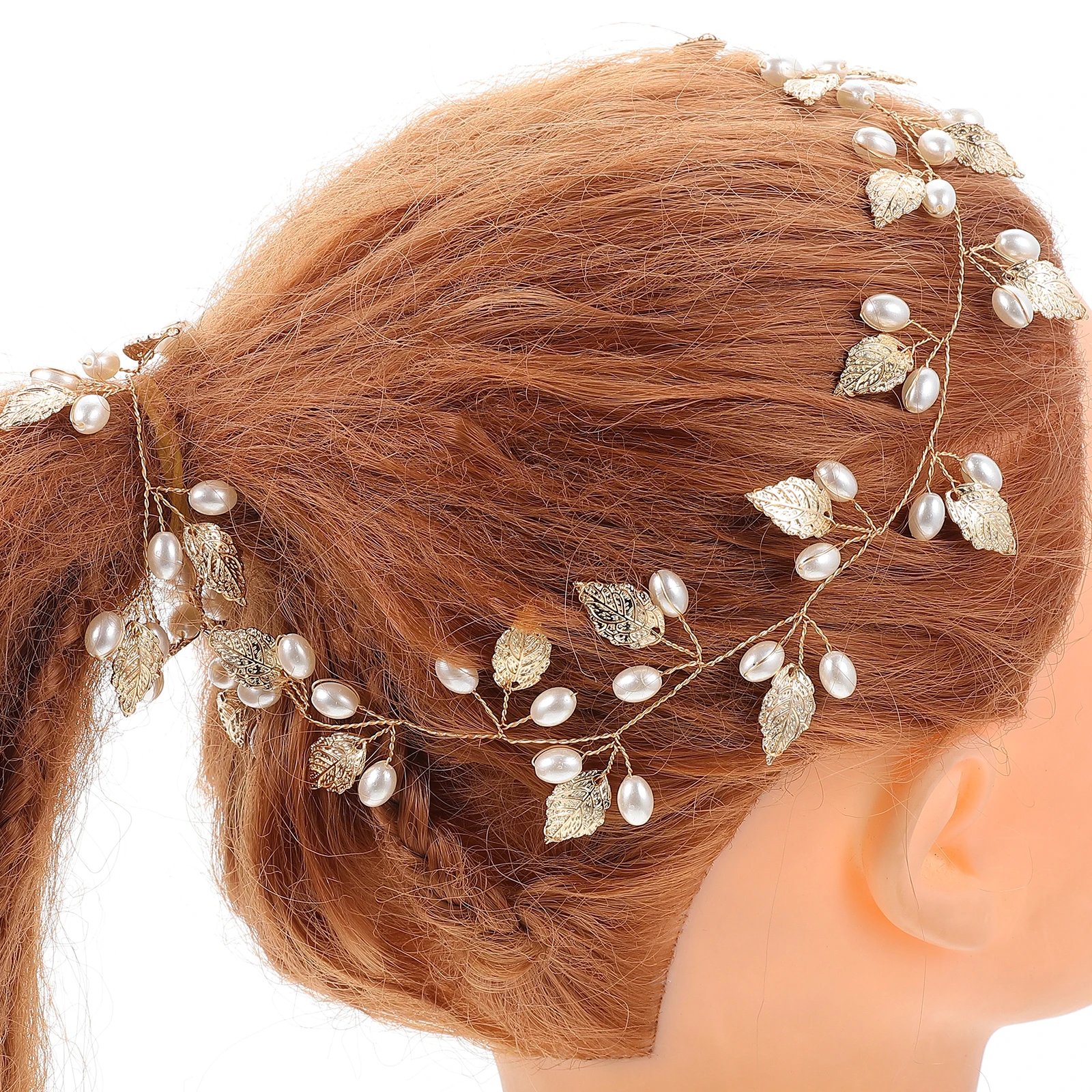 

Luxury Hair Vine Bridal Headband Wedding Accessories Gold Alloy Leaf Decor Prom Carnival Festival Dance Party Brides